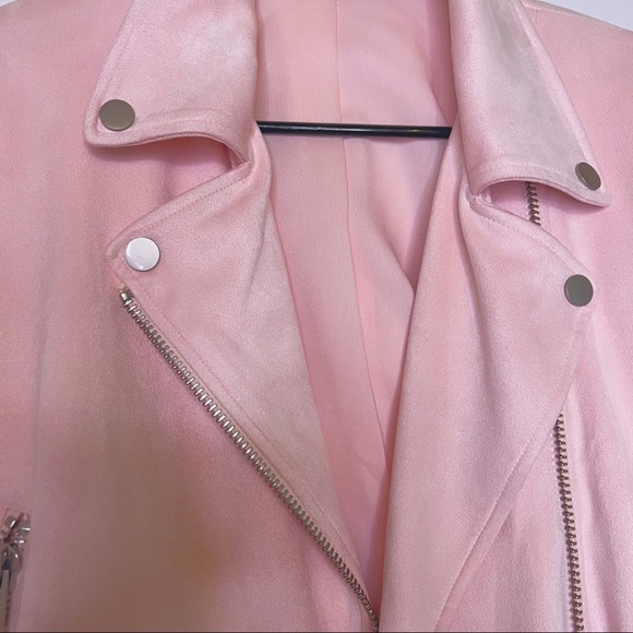 Light Pink Blush Suede Moto Jacket REVOLVE - Picture 3 of 5